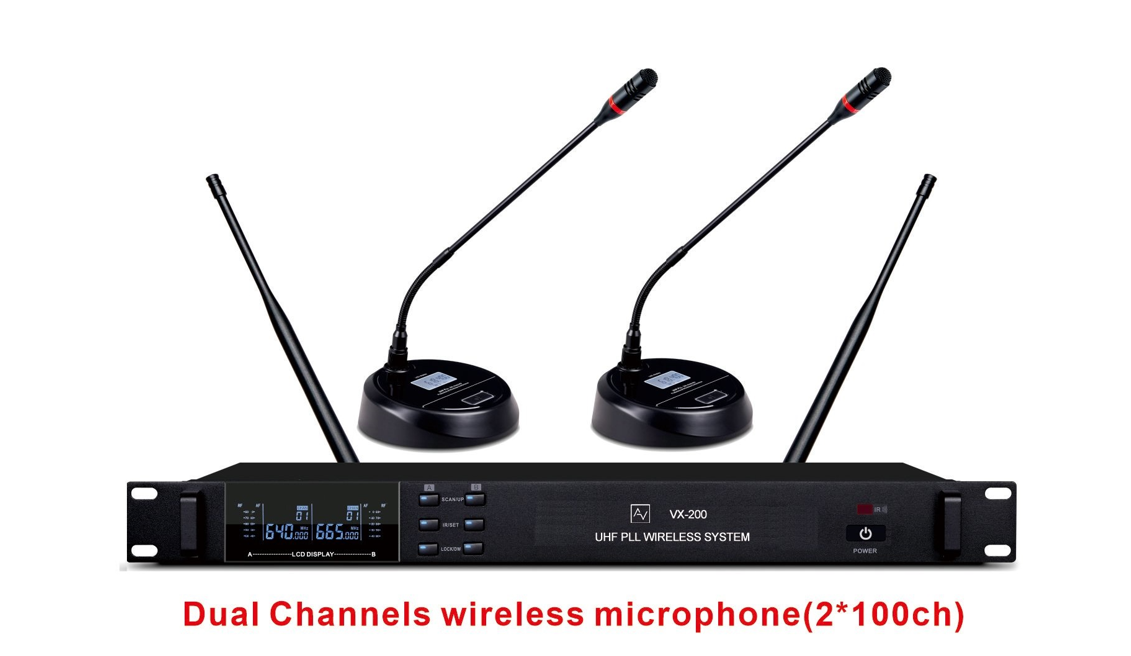 Micro không dây cổ nghỗng 2 mic AV VXR220D