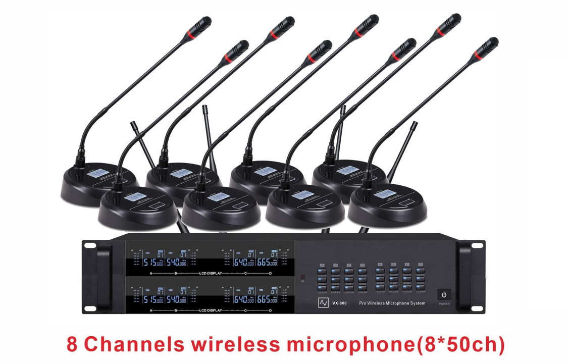 Micro không dây cổ nghỗng 8 mic AV VXR880D