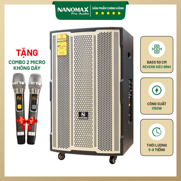 Loa kéo di động Nanomax SK-18F5 Bass 50cm 1150w Karaoke Bluetooth