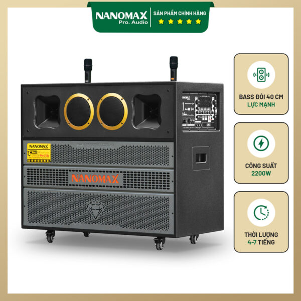 Loa Kéo Bình & Điện Nanomax Pro-215C Bass Đôi 40cm 2200w