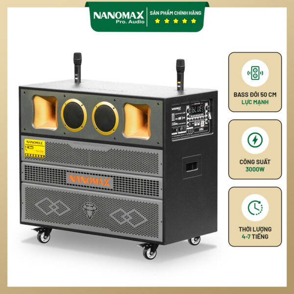 Loa Kéo Bình & Điện Nanomax Pro-218C Bass Đôi 50cm 3000w