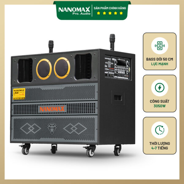 Loa Kéo Bình & Điện Nanomax Pro-218i Bass Đôi 50cm 3050w