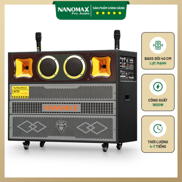 Loa Kéo Bình & Điện Nanomax Pro-803N Bass Đôi 40cm 1600w