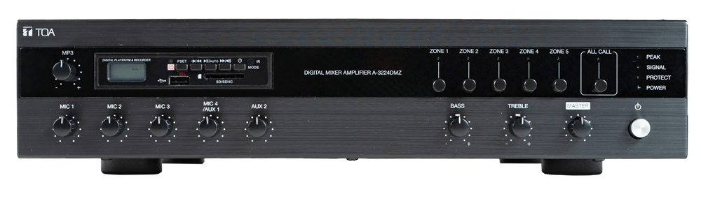 Tăng âm số liền Mixer 120W-5 vùng với MP3, Bluetooth Toa A-3212DMZ-AS