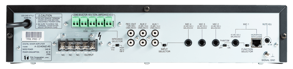 Tăng âm số liền Mixer 480W-5 vùng với MP3, Bluetooth Toa A-3248DMZ-AS