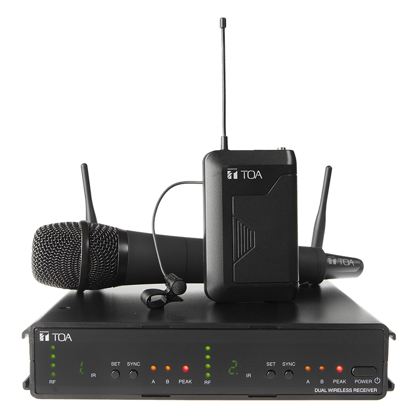 Micro không dây 1 mic cầm tay + 1 mic cài áo Toa WS-402-AS 