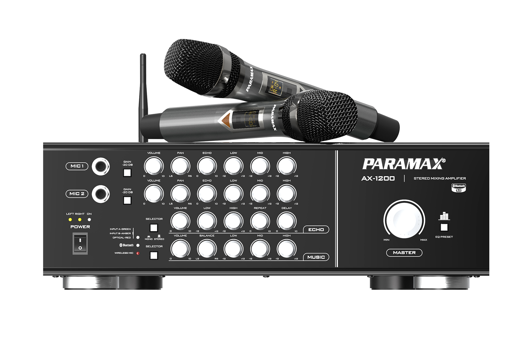 Amply Karaoke Tích Hợp Micro Không Dây Paramax AX-1200