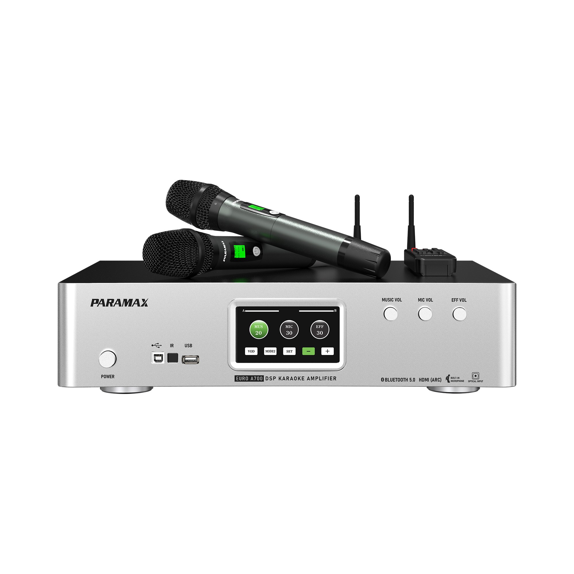 Amply karaoke tích hợp Vang số và Micro không dây Paramax EURO A700